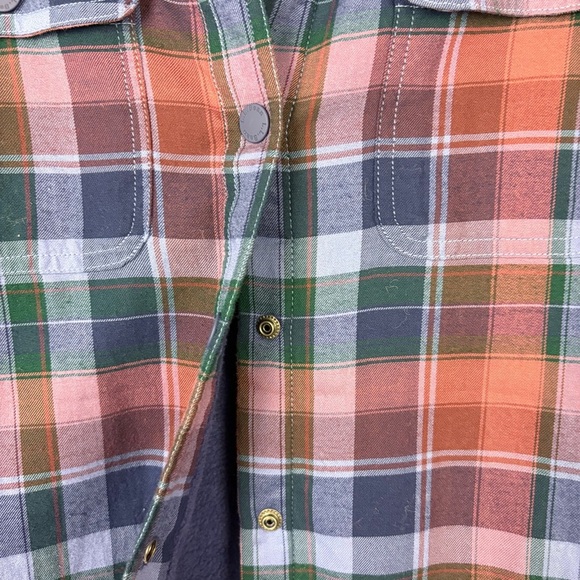 L.L. Bean Fleece Lined Plaid Button Down Shirt Jacket - Picture 5 of 8